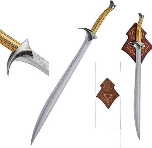 Schwert Echt Metall inspiriert von LOTR The Rings of Power Sting Legolas Oakenshield Orcrist Thorin Glamdring Herugrim Boromir Angmar Ringwraith Gimli (Thorina Oakenshield Orcrist JT6146S)
