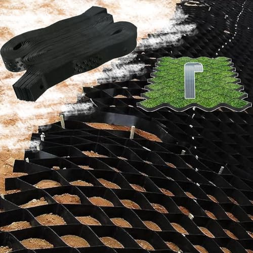 Gravier pliable de 1,5 x 7,9 m, facile à installer, 10,2 cm pour jardins, allées, chemins et pistes, durable et résistant à la traction avec gants inclus