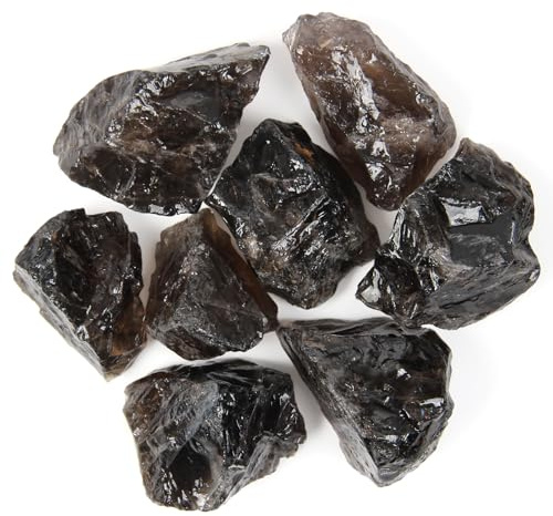 500g Rå Rökquartskristall Bulk - Rå Kristallsten av Rökquarts för Tumbling, Vattenstenar, Dekoration, Polering, Wicca och Kristallreiki Läkning