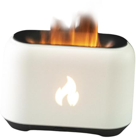 Flamma Diffuser Luftfuktare - 3D flamma kontor luftfuktare för | sval dimma 278 g 15 x 10,4 x 6,6 cm 150 ml, USB-driven aromaterapimaskin med 7 c