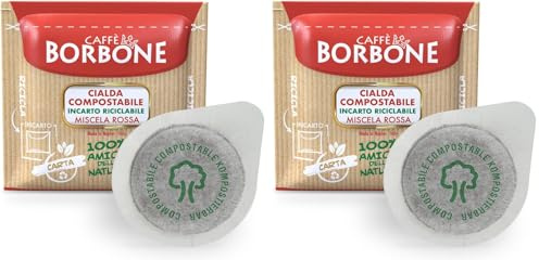 CAFFÈ BORBONE Cialda Compostabile, Miscela Rossa - 50 Cialde - Sistema ESE (Confezione da 2)