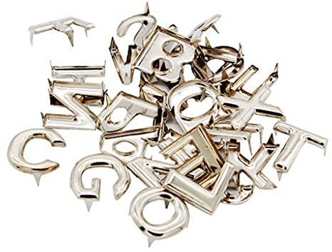 chiwanji 78 Pezzi Inglese Lettera Artiglio Borchie Rivetti per Costumi Accessori in Pelle
