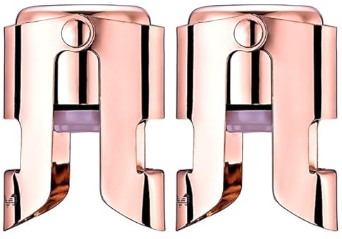 OWO 2 Stück Sektverschluss Flaschenverschluss Champagner Verschluss Sektflaschenverschluß Edelstahl Sektkorken für Sektwein Champagnerstopfen Weinflaschenverschluss (Rosa)