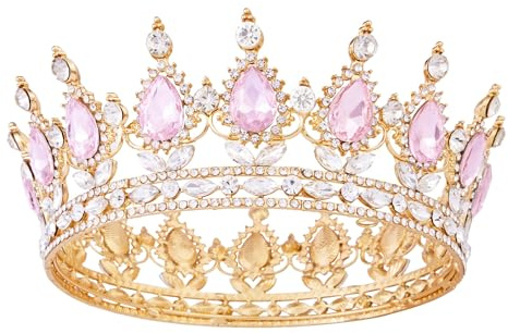 Vofler Crowns for Women, Queen Tiara Baroque Vintage Crystal Rhinestone Headband for Lady Girl Bridal Bride Princess Prom Birthday Wedding Pageant Prom Homecoming Halloween Costume Party