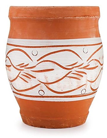 Saharashop Marokkanischer Blumentopf Natur, Übertopf, Pflanztopf Pflanzcontainer, Blumenkasten Balkonkasten Balkontopf, Pflanzkübel für Garten Balkon Terrasse Zimmer Büro