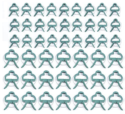 CTForest 60 Stück Clips Kletterpflanzen, Selbstklebend Pflanzenclips, Stabile Clips Pflanzenklammern, Geeignet für festen Pflanzenwuchs(Grün)