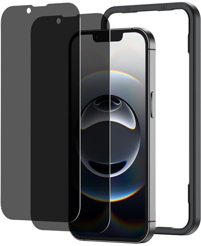 NIMASO Privacy Screen Protector for iPhone 17e/16e/14/13/13 Pro 6.1-Inch, 2 Pack 9H Hardness Anti-Spy Tempered Glass Film, Military Grade Shatterproof, Anti-Scratch, with Easy Installation Tool