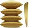 Sungeek Set of 4 Decorative Cushion Covers Solid Soft Velvet Pillow Covers with Invisible Zipper Square Throw Pillow Cases for Sofa Car Patio Bedroom Living Room 45x45cm Gold