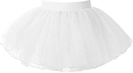 Nyeemya Falda de Tul para Niñas Princesa Falda de Tutú Falda de Baile Cintura Elástica Enaguas Capas Disfraz de Princesa Carnaval Blanco 1-6 años