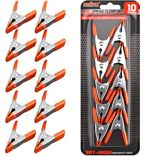 HORUSDY 10-Piece 2 inch Small Spring Clamp, Spring Metal Spring Clamps, 3/4-inch Jaw opening