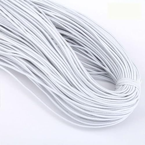 Banda elástica redonda de 1/2/3/4/5/6mm, goma elástica blanca y negra, goma elástica para coser prendas, accesorios DIY-blanco, diámetro 1mm,5M
