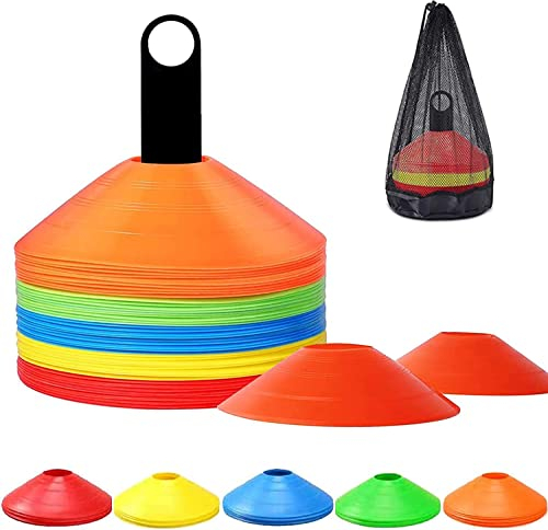 50 Pièces Cônes de Marqueurs，Cônes en Forme De Disque，Plot Sport pour Délimitation Entraînement Football.