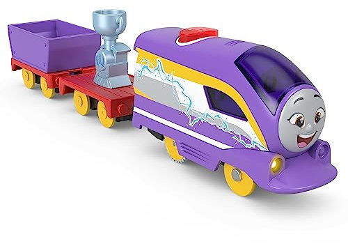 Trenino giocattolo parlante Thomas and Friends, motore Kana motorizzato a batteria con frasi suoni e carico per giochi in età prescolare, versione inglese inglese, HRB38