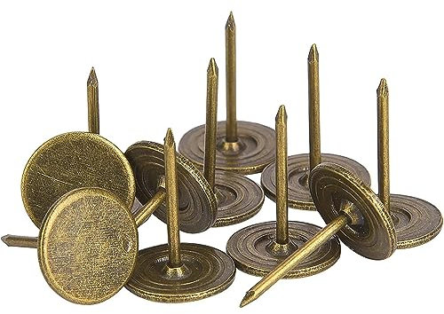 100 Uds. Tachuelas de Clavos para Tapicería, Pasador de Dibujo de Clavo para Muebles de Cabeza Plana de Estilo Vintage de Bronce para decoración de Puerta de Sofá de Muebles(14 x 20mm)