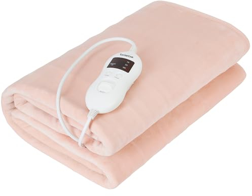 briebe Calienta Camas Eléctrico 150 x 80 cm, 8 Niveles Temperatura, Temporizador, Cama Individual, Rápido Calentamiento, Lavable, Suave, Forro Polar Beige, 60W, EB1135