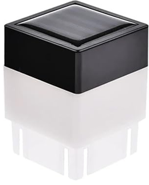 SagaSave Moderne Pfostenleuchte für den Außenbereich, LED Solar Zaun Deckkappen Lichtsäulenlampe für Flache Terrassen Gartendekoration mit IP55 Wasserdichtigkeit (Weißes Licht)