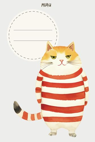 Notizbuch Katze: liniert, A5, Softcover, mit roter Katze, für Katzen-Freunde und Katzen-Liebhaber, Mädchen und Jungen, als Hausaufgabenheft, Tagebuch, Bullet Journal, Kladde, ideal als Geschenk