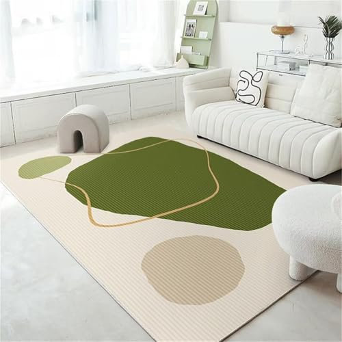 RUGMRZ Wohnzimmer Teppich WeichTeppich Schlafzimmer Babyzimmer 140x180CM Schallschutz GrünFrisches und Schlichtes Design, weicher waschbarer teppiche fürs kinderzimmer
