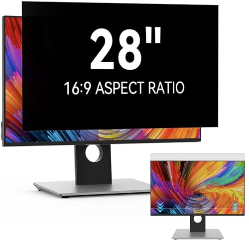 Filtre de Confidentialité 28 Pouces 16:9 Computer Amovible Protection Ecran | Privacy Screen Anti-Lumière Bleu Anti Espion Anti-Reflet Film pour PC & Moniteur 28 Compatible avec HP/Dell/Acer/Lenovo