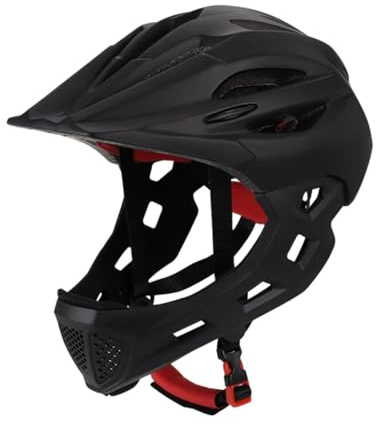 Baoblaze Casco da Bici per Bambini Casco da Ciclismo Attrezzatura Protettiva Resistenza agli Urti Casco Integrale Casco da Bicicletta per Arrampicata su Roccia, Nero