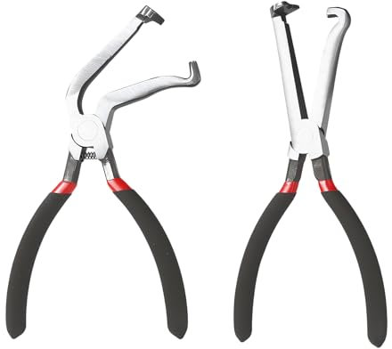 2Pcs Electrical Disconnect Pliers - Straight Handle/Curved Handle Electrical Connectors Pliers,Carbon Steel with Anti Slip Handle Spark Plug Removal Tool for Car Repair Accessories