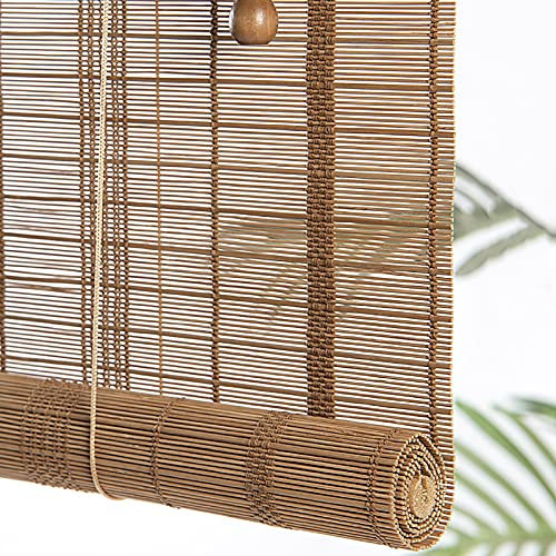 Bambusrollo im japanischen Stil, Vintage-Stil, 150 cm breit, lichtfilternd, Sonnenschutz für Terrasse, Pergola und Küche, 250 cm Länge, einfache Hakenmontage