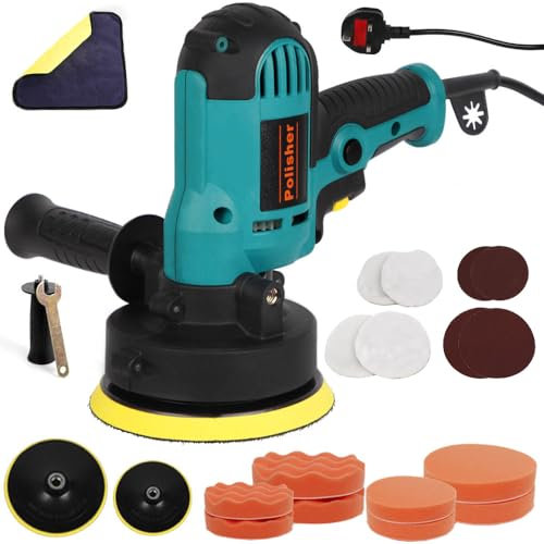 700W car Polishers and buffers,5” & 6” polishing Machines – 125mm/150mm Buffing Pads, 600-3700RPM Variable Speed Rotary Polishing Machine with 22 Kit for Car Buffing Polishing