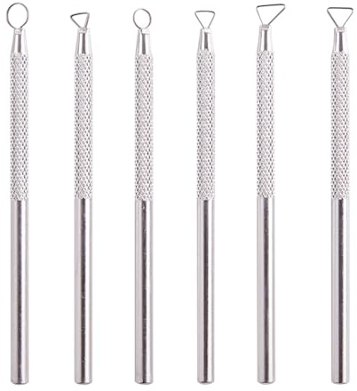 HugeDE 6 Pcs Clay Sculpting Modelling Tools Wax Carving Engraving Tools Pottery Turning Trimming Tool Ceramic Cutting Smoothing Tool Pottery Sculpture Scraper for Art Crafts