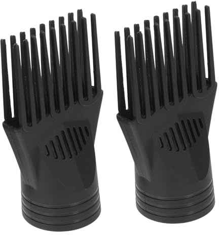 Hemobllo Pettine per Asciugacapelli, Hair Dryer Brush, 2 Pezzi in Plastica Nera, Facile da Installare, per Styling e Districare