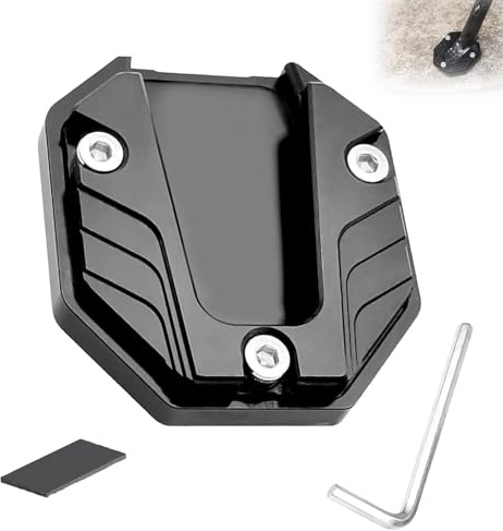 Motocicleta Extensor Pata, Moto Pata de Cabra Soporte Lateral para Moto Modeer Accesorio de Motocicleta Placa de Extensión Caballete Material de Aleación de Aluminio Antideslizante soporte lateral