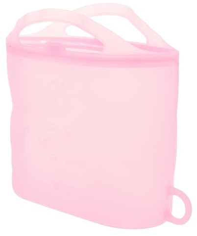 Sachet Vapeur Réutilisable en Silicone 1200ml Rose | Conservation des Légumes et Boissons, Compatible Micro-ondes, Adapté au Réchauffage des Biberons