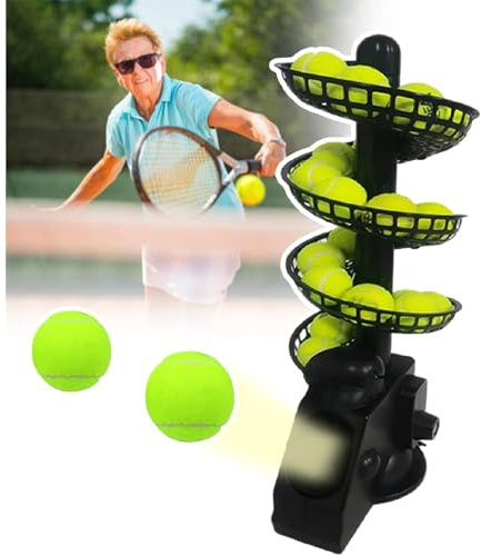 Tennisballmaschine, 3,5 Sekunden Frequenz, 28 Bälle, Composite, Erwachsene Tennistrainer