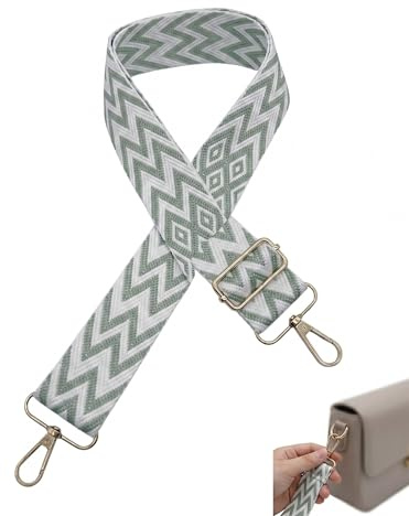 XUKZIMA Correa para Bolso Bandolera y Hombro Ancha Ajustable, 1 Unidad Verde – Recambio con Mosquetones para Mujer, Más Comodidad y Estilo Versátil