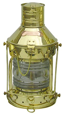 Ankerlampe mit Petroleumbrenner Schiffslampen Messing H=39cm Ø=20cm Sea-Club