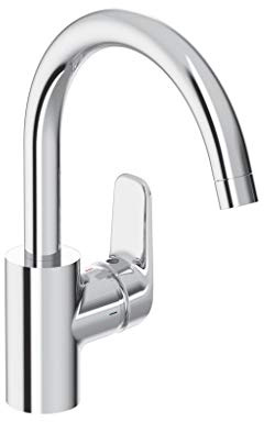Ideal Standard – Ceraflex Küchenarmatur, Hoher Auslauf, Auslaufhöhe 192 mm, mit FirmaFlow Kartusche, Schwenkbereich 360°, Schnellmontagesystem EasyFix, Chrom