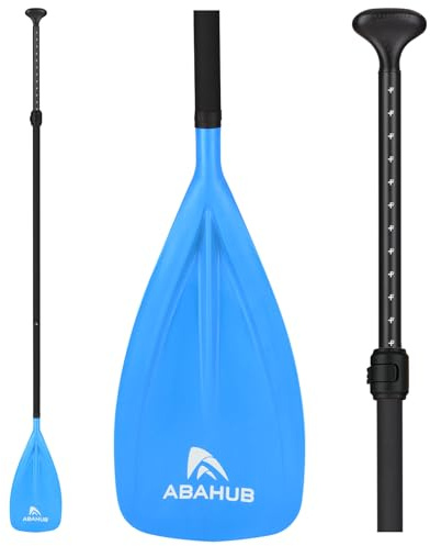 Abahub 3-Parte Remo Paddle Surf Aluminio Pala Sup Paddle Telescopic 173-213cm con Revestimiento de PU para Sup Surf Board Boating, Hoja de plástico de Nylon Negro/Azul/Verde/Rojo/Naranja/Amarillo