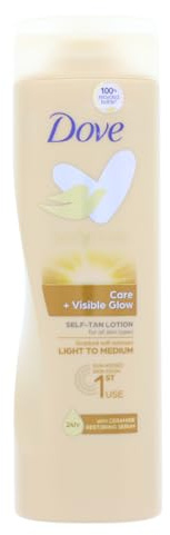 Dove Visible Glow Self-Tan Lotion, 250 ml, leicht zu mittelgroß