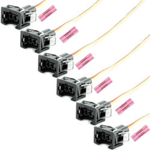 Overdrive-Racing 6x Reparatur Stecker Kabel Einspritzdüse Einspritzventil Universalstecker Passend Für Bosch EV1 037906240 037 906 240