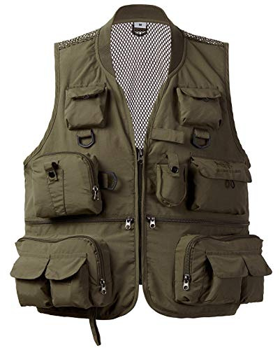 Bassdash Versátil Chaleco de Fotografía de Pesca para Hombre y Mujer con Espalda de Malla 6 Tallas