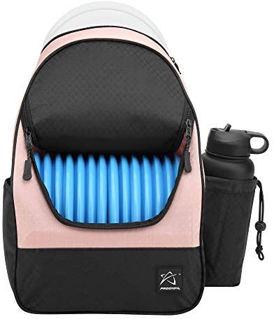 Prodigy Disc BP-4 Disc Golf Backpack - Golf Travel Bag - Holds 16-18 Discs Plus Storage - Tear and Water Resistant - Great for Beginners - Affordable Bag - Lightweight (Pink)