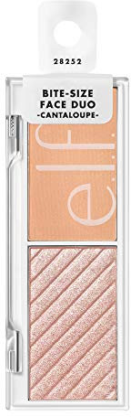e.l.f. Cosmetics Bite-Size Face Duo, Highlighter, Bronzer & Blush Palette, Highly Pigmented, Cantaloupe, 0.049 Oz (1.4g), 0.049 ounces