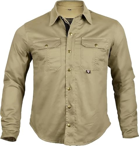 GREAT BIKERS GEAR - Motorbike Mens Shirt Bike Reinforced with Protective Aramid Lining Motorcycle Protectors