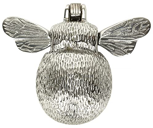 Türklopfer für die Haustür, massives Messing, mit Hummelmotiv, verchromt