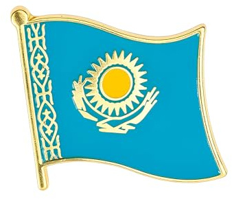 Kazakhstan Country Flag Lapel Diplomat Pin – Enamel Metal National Badge 1.6 x 1.9 cm – Kazakh Heritage and International Identity Symbol