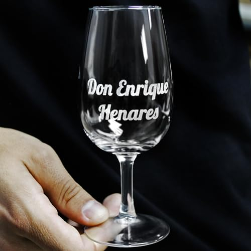Dgregalos Copa catavino de cristal con el nombre o el diseño que elijas grabada a láser para ferias, eventos, vino. Copa para vino fino o vino de Jerez
