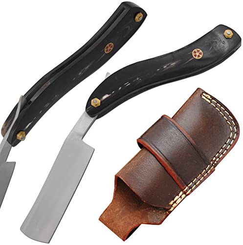 Old Ram Straight Razor | Straight Edge-Razor Red Wood & Bone Handle- Sharp | High Hardness Stainless Steel Cutthroat Straight Edge Blade | Barber Razor (220)