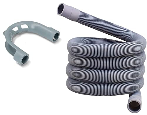 BSSTORE Tubo Universale Di scarico Lavatrice-Lavastoviglie Mt 2 Con Supporto Antipiega