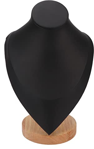 Cyrank Espositore per Collane, Espositore per Collane in Legno Massello Busto Espositore per Busti per Gioielli Espositore per Collane Piccolo per La Vendita di Scaffali per Pendenti(Nero)