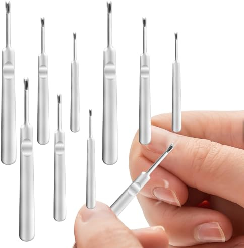 9 Pack Cuticle Nail Pusher and Trimmer Nail Cuticle Fork Professional Stainless Steel Dead Skin Remover Dead Skin Cuticle Pusher Nail Art Tool for Fingernails and Toenails