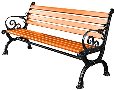 YSUEFIJO Gartenbank Metall, Parkbank Wetterfest, Holzbank Garten, Sitzbank Balkon, Terrassenbank Holz, Holzbank für 2-Sitzer Bis 320kg Belastbar, Balkonbank Gartenmöbel Bank